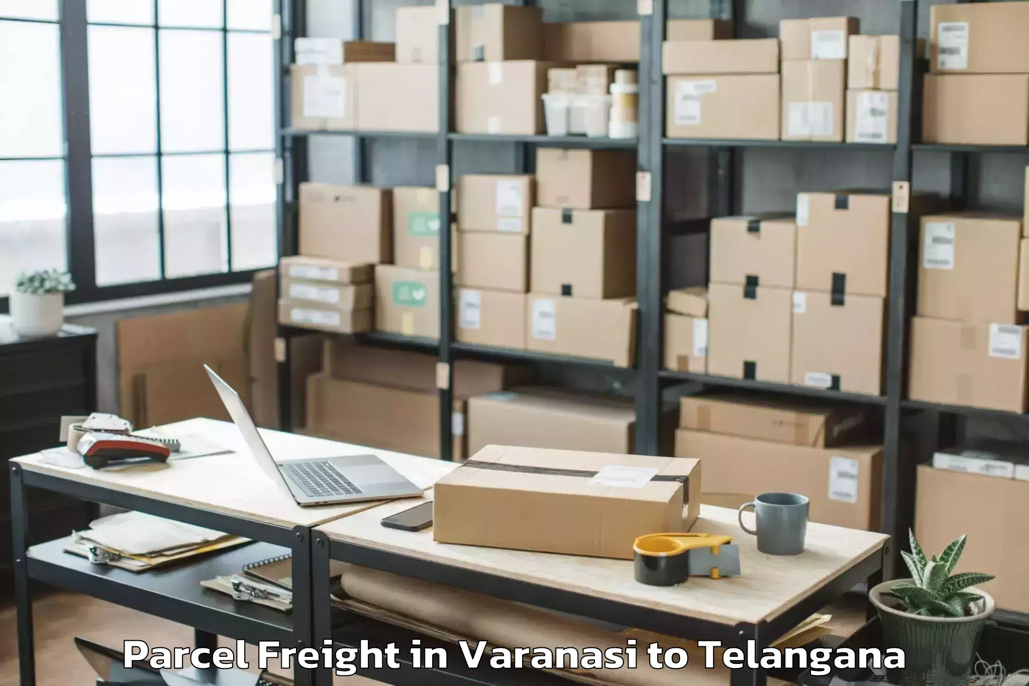 Book Varanasi to Chegunta Parcel Freight